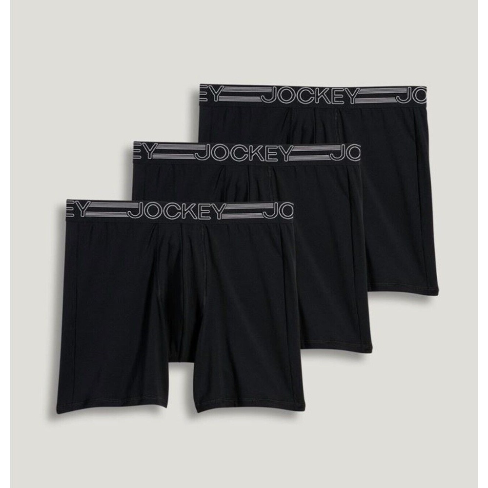 Jockey Mens Active Microfiber 9" Midway Brief - 3 Pack Boxer Shorts Size Small